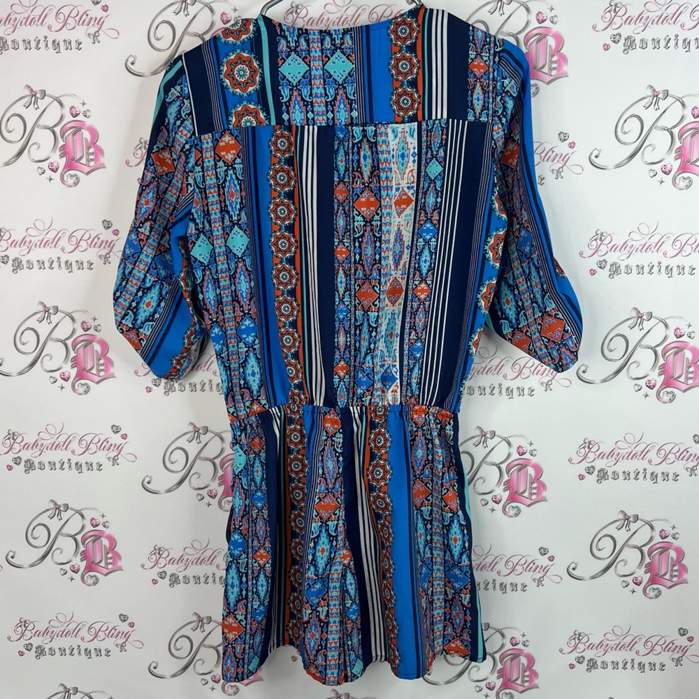 Mimi Chica dress Aztec button up Multicolor Long Sleeve Dress - Picture 2 of 11